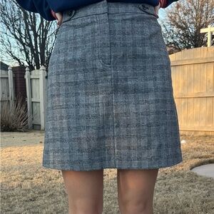 Gray Plaid Women's Mini Skirt